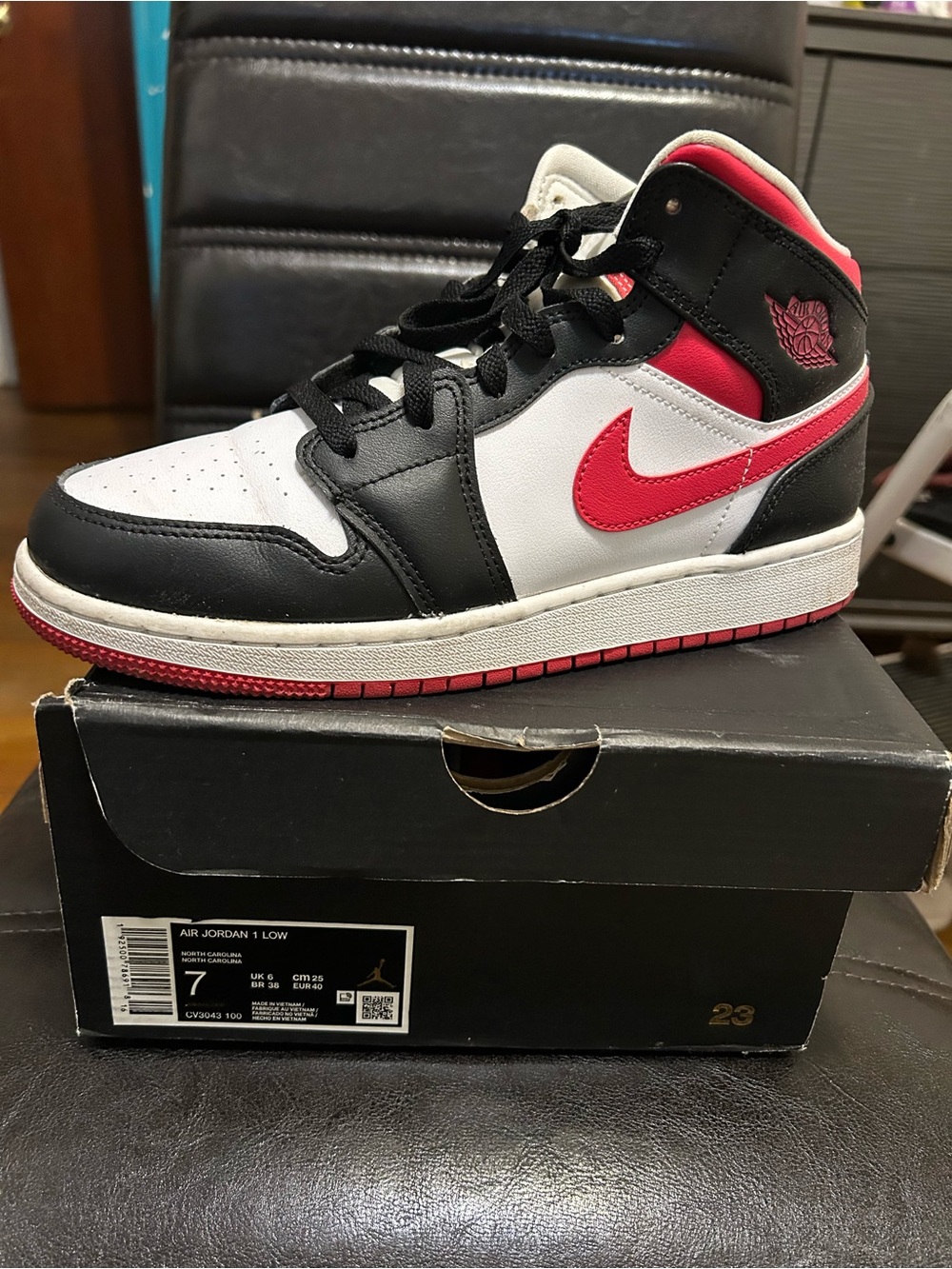 Jordan Kids High-Top Sneakers - White/Black/Red